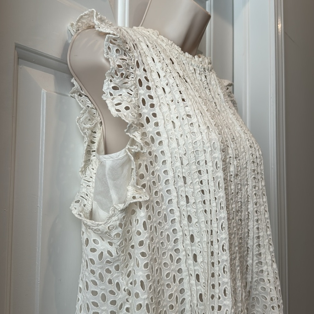 Madewell White Lace Sleeveless Dress. Size XL - Picture 2 of 9